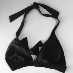 Catalina Chic Black Halter Bathing Suit Bikini Top Size Medium